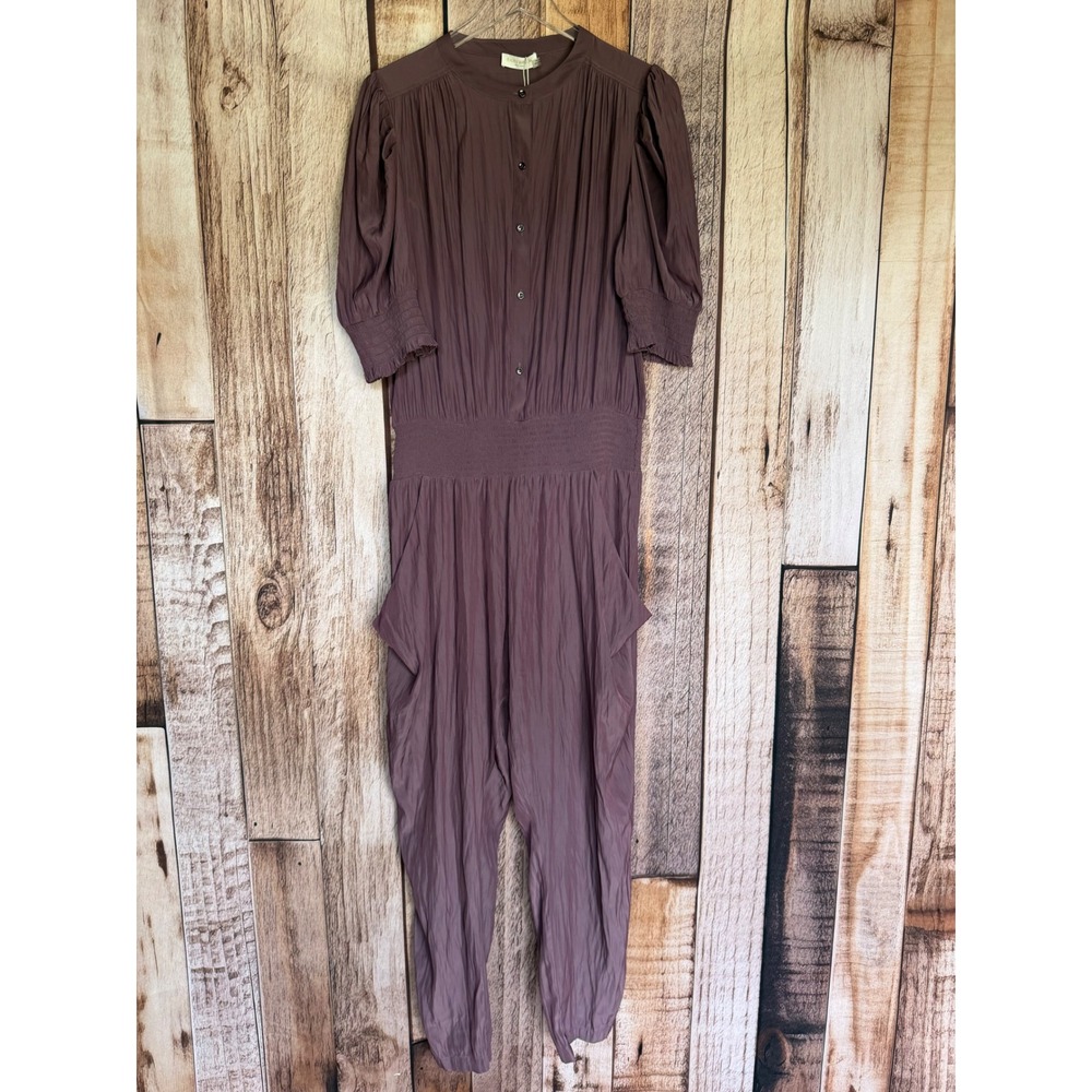 Ramy Brook Tracey Jumpsuit Sangria Purple Boho Resort Flowy Smocked XL NWT